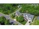 Aerial view of neighborhood showing tree coverage and location at 1403 Rosemont Dr, Fort Mill, SC 29707