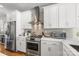 Kitchen features stainless steel appliances, white cabinets, and a modern backsplash at 2123 Bryant Park Dr, Charlotte, NC 28208