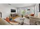 Inviting living room with hardwood floors, neutral walls, large windows, comfortable seating and modern decor at 2123 Bryant Park Dr, Charlotte, NC 28208