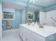 Well-lit bathroom with double sinks, large mirror, and shower at 2235 Ramblewood Ln, Charlotte, NC 28210