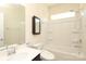 Clean bathroom with a vanity, mirror, and a shower-tub combo at 309 Kentmere Ln, Clover, SC 29710