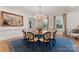 Bright dining room with chandelier, large painting, and elegant seating at 3314 Leamington Ln, Charlotte, NC 28226