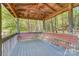 Picturesque gazebo featuring built-in bench swings, perfect for enjoying the surrounding natural beauty at 3508 Mountain Cove Dr, Charlotte, NC 28216
