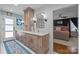 Bright bathroom with double vanity and ensuite bedroom view at 4147 Chelmsford Rd, Charlotte, NC 28211