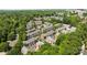 An aerial view of townhomes nestled among green trees gives a sense of community and nature at 4941 S Hill View Dr, Charlotte, NC 28210