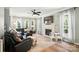 An open living room featuring a fireplace, a television, and a comfortable seating arrangement at 7722 Garnkirk Dr, Huntersville, NC 28078