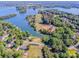 Expansive aerial perspective of the lakefront community with beautiful waterfront properties and lush green landscapes at 7733 Skyline Dr, Sherrills Ford, NC 28673