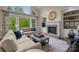 Inviting living room featuring a fireplace, large windows, and comfortable seating at 1021 Westbury Dr, Matthews, NC 28104