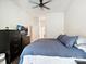 Comfortable bedroom with a ceiling fan, TV, and open closet at 1054 Kenilworth Ave, Charlotte, NC 28204