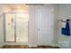 Bathroom featuring glass enclosed shower and towel rack at 1064 20Th Avenue Se Loop, Hickory, NC 28602