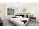 Sunlit bedroom with plush bed, side tables and a large window with bright natural light at 12624 Cedar Crossings Dr, Charlotte, NC 28273