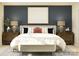 Cozy bedroom featuring lamps on nightstands, decorative pillows, and a bench at 1621 Spring Lot Dr, Edgemoor, SC 29712