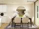 Dining room featuring a modern table with seating for six, decorative lamps, and a sliding glass door at 1621 Spring Lot Dr, Edgemoor, SC 29712