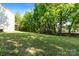 Spacious backyard with mature trees offers plenty of space for outdoor activities and recreation at 1806 Red Bird Cir, Concord, NC 28025