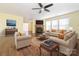 Spacious living room featuring a fireplace, lots of natural light, and hardwood floors at 2017 Beckwith Ln, Waxhaw, NC 28173