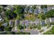 Aerial view of home showcasing the neighborhood and surrounding green space at 2126 Downing St, Charlotte, NC 28205