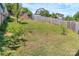 Sloping backyard with grass and a wooden fence at 2126 Downing St, Charlotte, NC 28205
