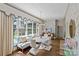Dining room featuring hardwood floors, bright windows, and custom floral wallpaper at 2322 Hopedale Ave, Charlotte, NC 28207
