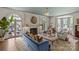 Spacious living room with fireplace, large windows, and comfortable seating area at 2322 Hopedale Ave, Charlotte, NC 28207