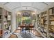 Bright study with large windows, built-in bookshelves, and a zebra print rug at 2322 Hopedale Ave, Charlotte, NC 28207