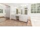 Large bathroom with double sinks, vanity, tiled floors, and a separate shower and tub at 3710 Cheleys Ridge Ln, Charlotte, NC 28270