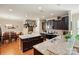 Modern kitchen featuring granite countertops, dark cabinets, and stainless steel appliances at 4093 Perth Rd, Fort Mill, SC 29707