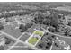 Aerial shot of homes, with focus on a home with a lush green lawn at 727 Skinner Rd, Shelby, NC 28152