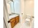 Cozy bathroom features tile flooring, granite countertops and ample lighting at 944 Evian Ln, Matthews, NC 28015