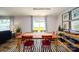 Dining area with a wooden table, six chairs, a black and white rug, and natural light at 1007 20Th Avenue Se Loop, Hickory, NC 28602
