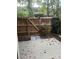 Private fenced backyard with a small concrete patio, great for outdoor activities and relaxation at 1049 Park West Dr, Charlotte, NC 28209