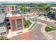 An aerial view of a red brick condominium near the New Bern Station at 130 Rail Crossing Ln # 101, Charlotte, NC 28209