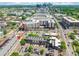 An aerial view of 130 Rail Crossing Lane surrounded by greenery and a city skyline at 130 Rail Crossing Ln # 101, Charlotte, NC 28209