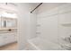 Clean bathroom with shower-tub combo at 14210 Asbury Park Rd, Huntersville, NC 28078