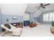 Bonus room with sloped ceilings, blue walls, large windows with plantation shutters and neutral carpet at 1517 Waverly Ave, Charlotte, NC 28203
