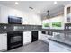 This kitchen features white cabinets, stainless steel sink, black appliances, and modern countertops at 2502 Breuster Dr, Charlotte, NC 28210