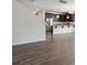 Open kitchen showcasing a breakfast bar with modern dark wood cabinetry at 4527 Dover Ct, Denver, NC 28037