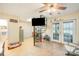 Basement area with easy access to the outdoors, neutral color scheme and a tile floor at 4960 Longfield St, Claremont, NC 28610