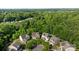 An aerial view captures homes nestled within a lush, green, wooded environment at 9437 Tavistock Ct, Matthews, NC 28105