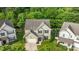Aerial view of a well-maintained home with lush landscaping and a welcoming curb appeal at 9437 Tavistock Ct, Matthews, NC 28105