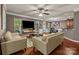 Open living room with hardwood floors and plenty of natural light at 9437 Tavistock Ct, Matthews, NC 28105