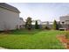 Spacious backyard with a neatly maintained lawn and landscaped edges at 13818 Jacks Ln, Pineville, NC 28134