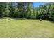 Well-manicured backyard with lush grass and mature trees, offering a serene and spacious outdoor area at 140 Ribbon Cir, Lincolnton, NC 28092