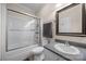 Bathroom featuring a sink, toilet, tub, and shower with glass door at 140 Ribbon Cir, Lincolnton, NC 28092