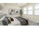 Bright bedroom with neutral walls, plush bedding, and large windows at 16019 Kelby Cv, Charlotte, NC 28278