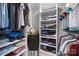 Walk-in closet featuring built-in shelving and ample storage at 17403 Green Hill Rd, Charlotte, NC 28278
