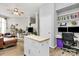 Versatile area includes an office nook, an island, and adjoins a bright and comfortable living room at 2125 Southend Dr # 339, Charlotte, NC 28203