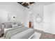 Contemporary bedroom with a modern design, and an adjacent bathroom, creating a serene living space at 2338 Yadkin Ave # 101, Charlotte, NC 28205