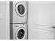 A new washer and dryer installed in the home, conveniently stacked to save space at 2338 Yadkin Ave # 101, Charlotte, NC 28205
