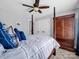 Comfortable primary bedroom with a large window, ceiling fan, and a spacious closet for all your storage needs at 270 Conifer Way, Shelby, NC 28150