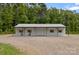 A storage building with a metal roof and wooden shutters on a gravel lot at 270 Worthington Dr, Mt Ulla, NC 28125